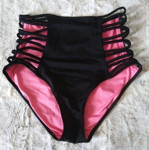 PINK High Waisted Swim Bottoms
